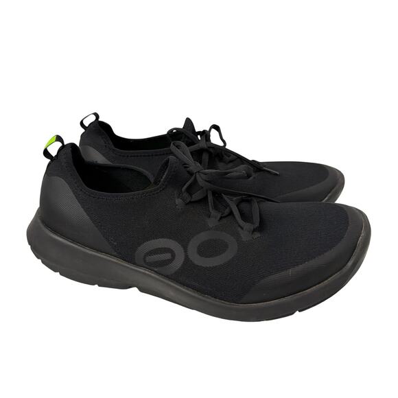 OOFOS OOmg Sport LS Shoes Mens Size 14 Black Recovery Lace Up Comfort - Picture 1 of 10